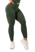 Dámské legíny Nebbia  Organic Cotton Ribbed High Waist Leggings 405 dark green