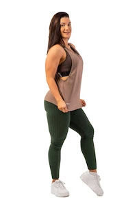 Dámské legíny Nebbia  Organic Cotton Ribbed High Waist Leggings 405 dark green XS