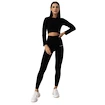 Dámské tričko GymBeam  FLO Ribbed CropTop Black