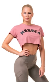 Dámské tričko Nebbia Fit & Sporty crop top old rose