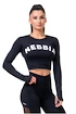 Dámské tričko Nebbia Hero Sporty Hero crop top long sleeve black