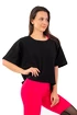 Dámské tričko Nebbia  Organic Cotton Loose Fit “The Minimalist” Crop Top 417 black