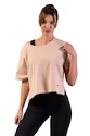 Dámské tričko Nebbia  Organic Cotton Loose Fit “The Minimalist” Crop Top 417 salmon XS/S