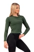 Dámské tričko Nebbia  Organic Cotton Ribbed Long Sleeve Top 415 dark green