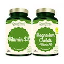 GreenFood  Duopack Magnesium Chelate + Vitamin B6 90 caps + Vitamin D3 60 caps