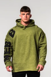 Pánská mikina Nebbia Washed-off Oversized Pullover Hoodie NO BS Green