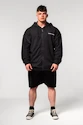 Pánská mikina Nebbia  Washed-off Zip Up Hoodie GYM BRO Black