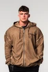 Pánská mikina Nebbia  Washed-off Zip Up Hoodie GYM BRO Light Brown