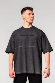 Pánské tričko Nebbia Washed-off Oversized Heavyweight Cotton T-shirt NO SHORTCUTS Black