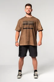 Pánské tričko Nebbia Washed-off Oversized T-shirt HERITAGE Light Brown