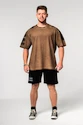 Pánské tričko Nebbia  Washed-off Oversized T-shirt LIFTING CLUB Light Brown